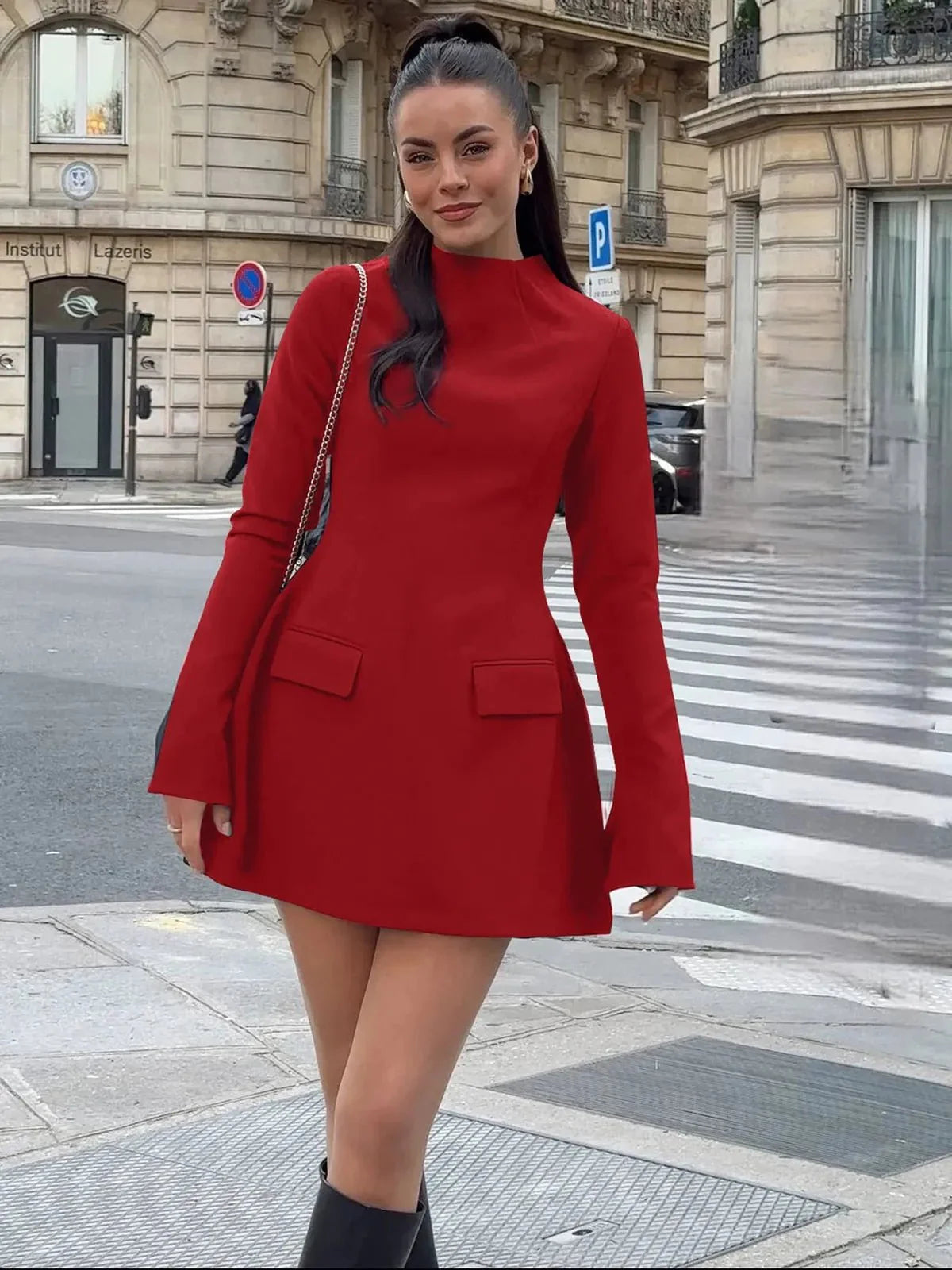 Structured A Line Mini Dress