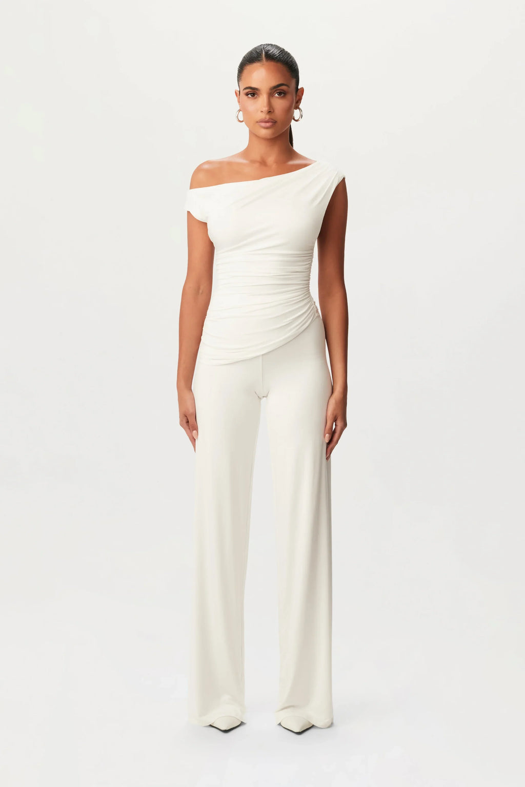 Asymmetrical Off Shoulder Top and Trousers Set