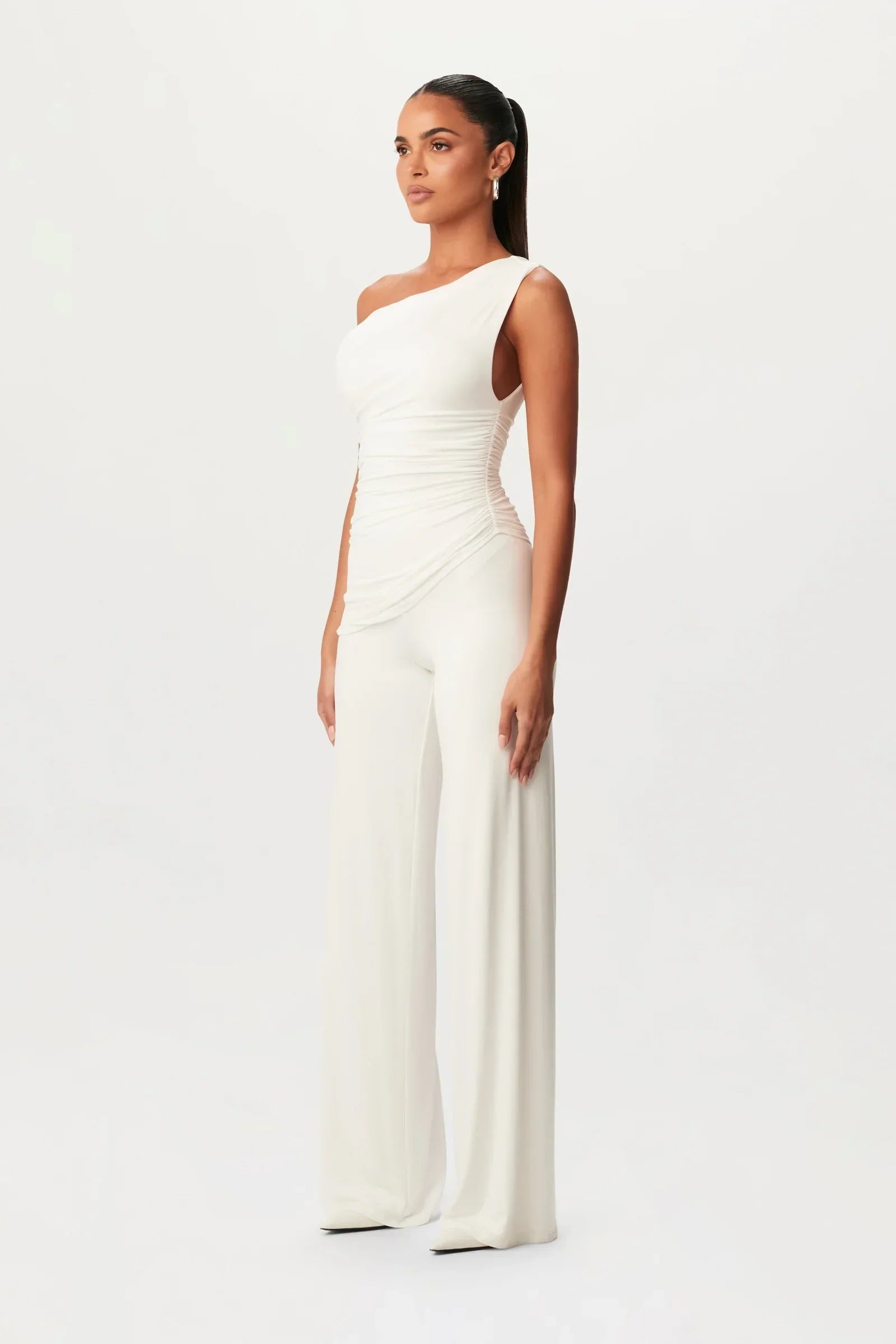 Asymmetrical Off Shoulder Top and Trousers Set