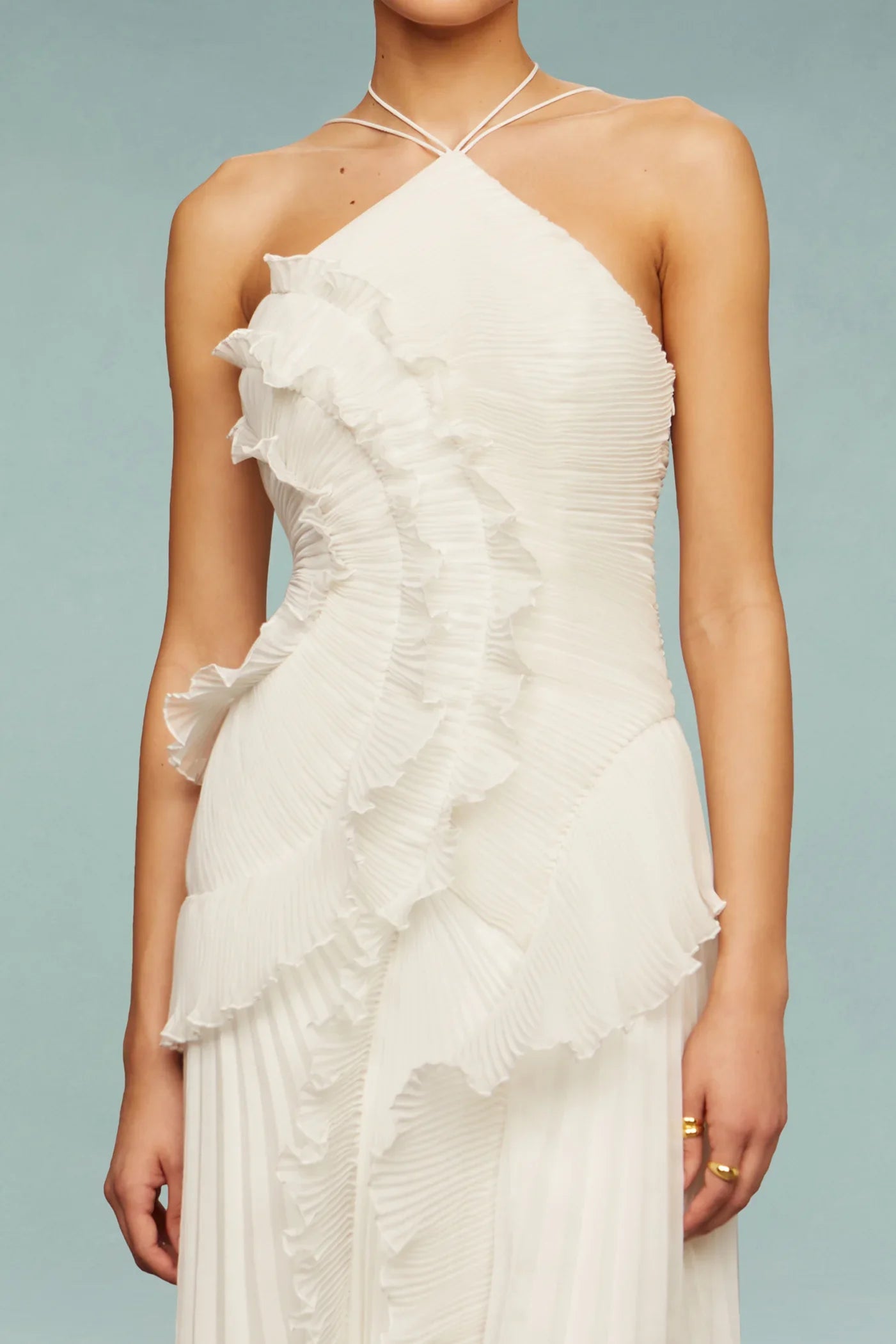 Ruffled Pleated Maxi Dress