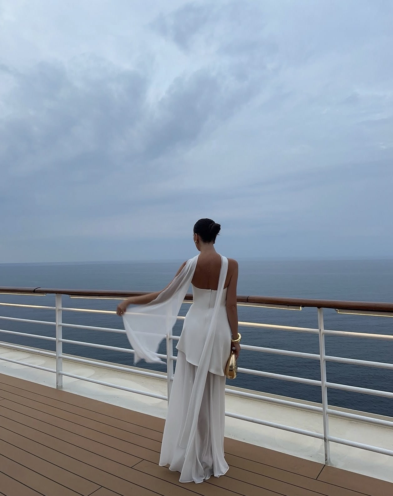 Asymmetrical Strapless Maxi Dress