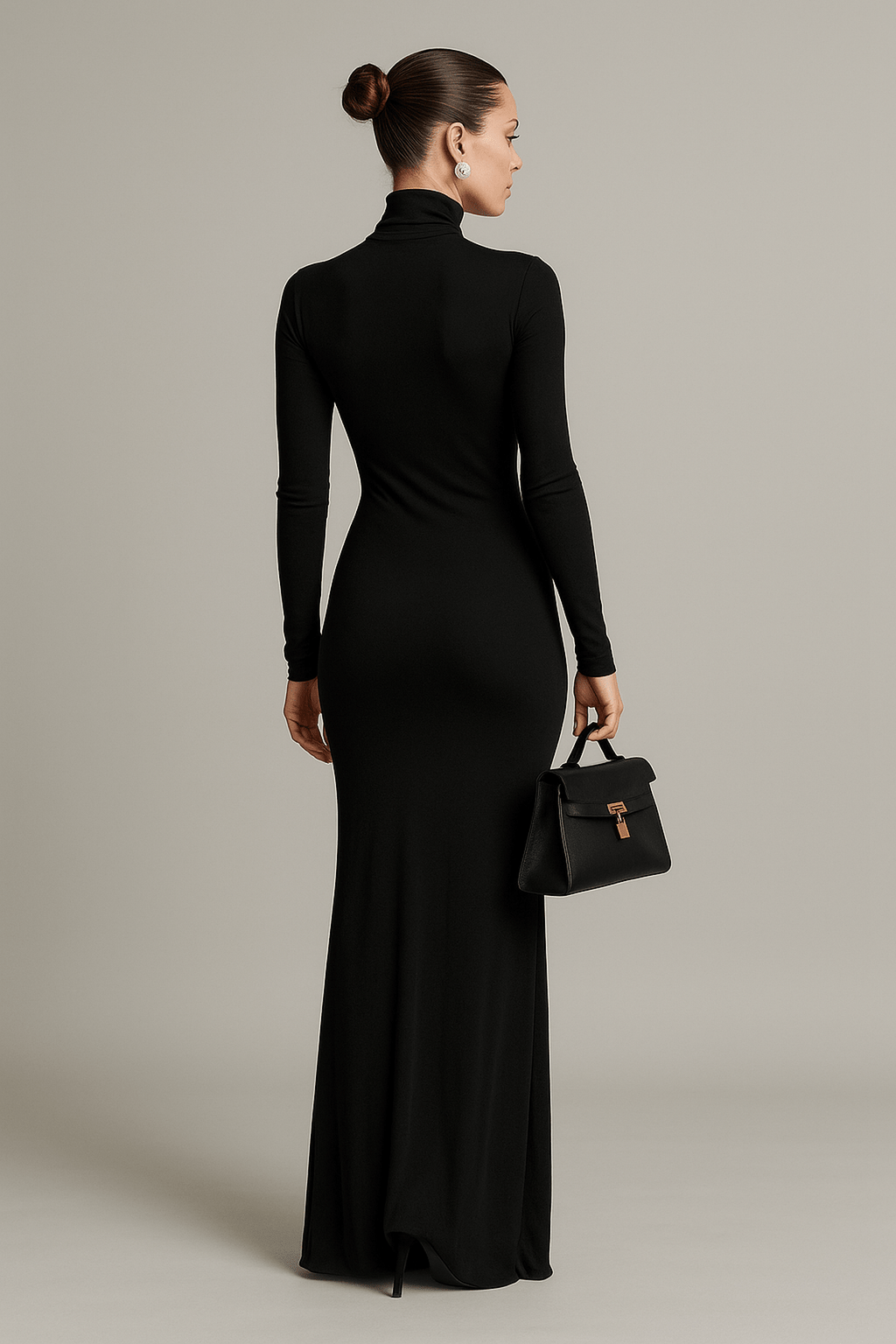 Turtleneck Long Sleeve Maxi Dress
