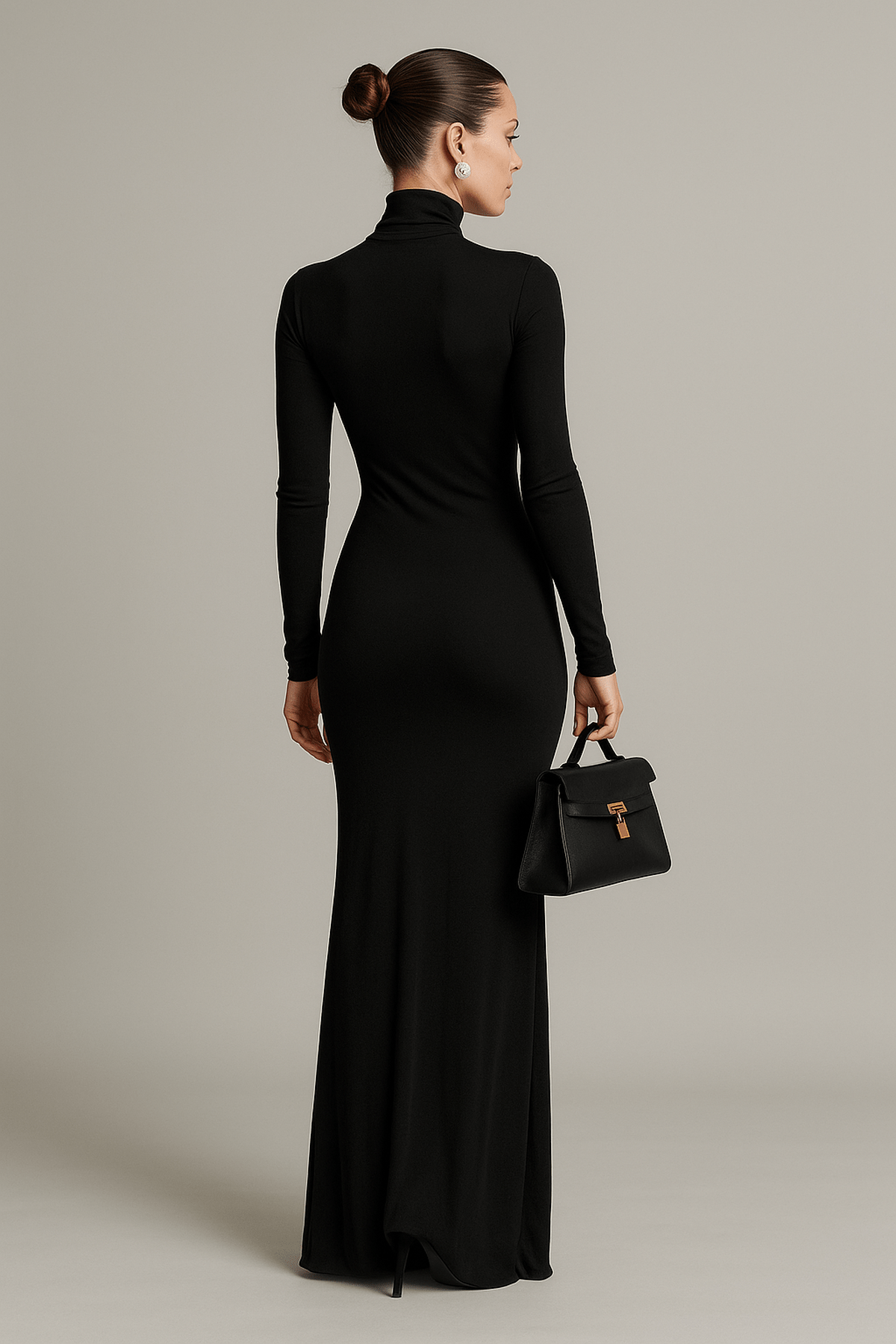 Turtleneck Long Sleeve Maxi Dress