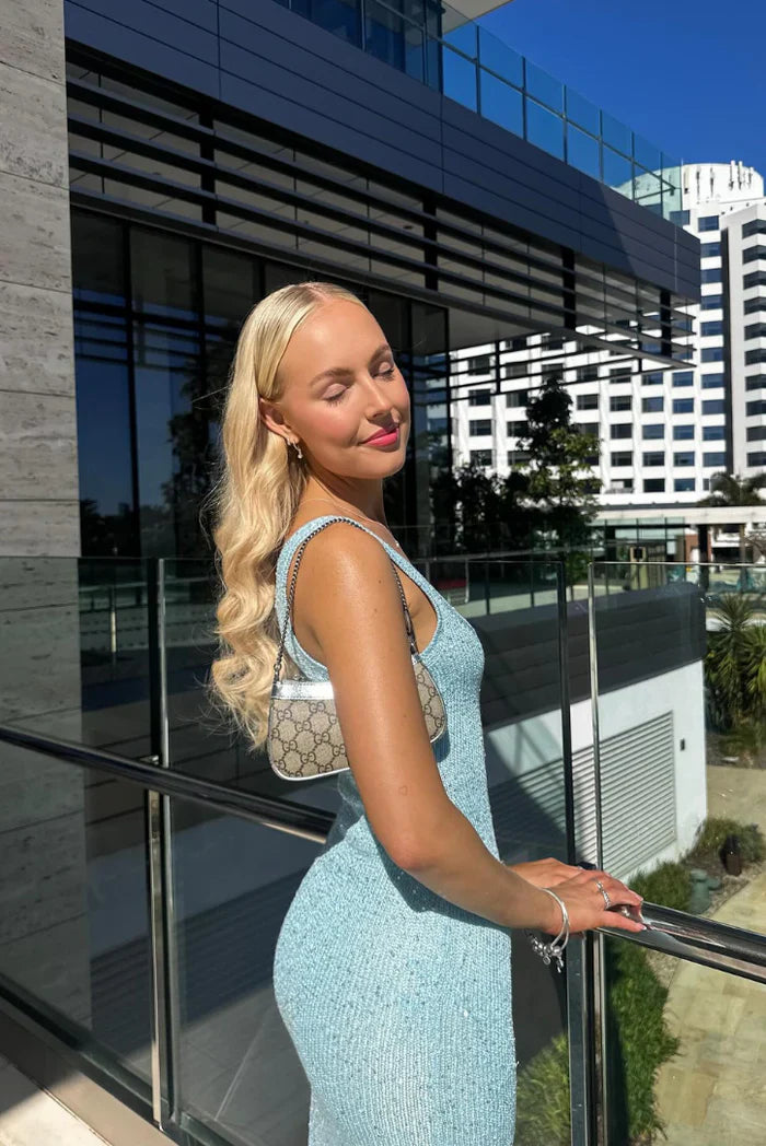 Maxi Dress with Micro Sequin Design