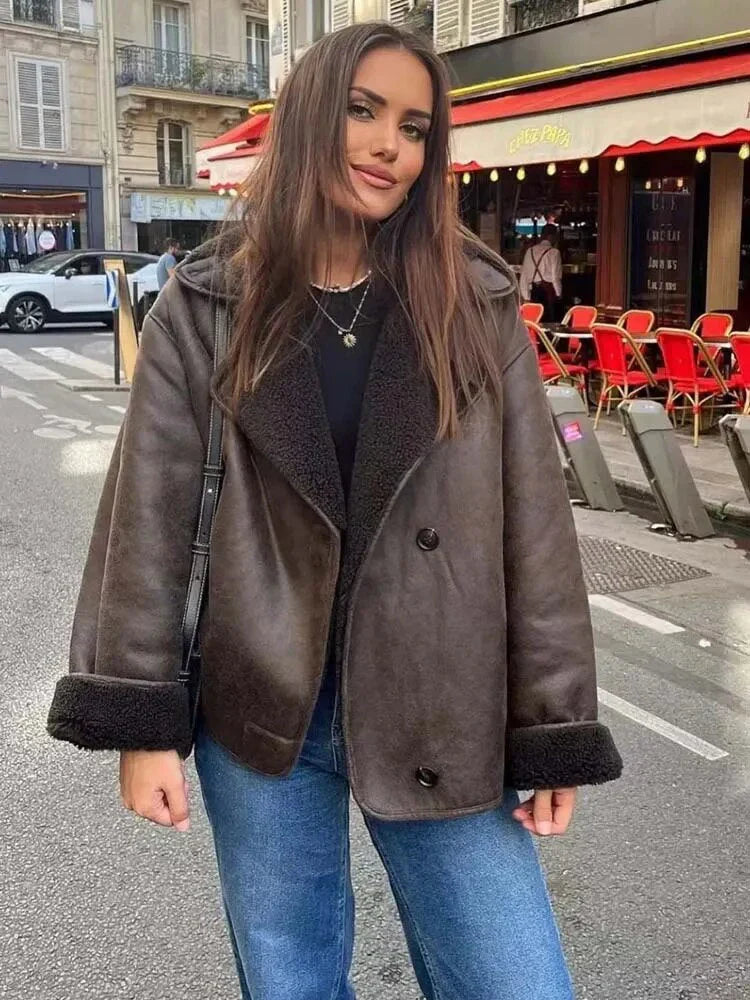 Women’s Faux-Shearling Moto Jacket