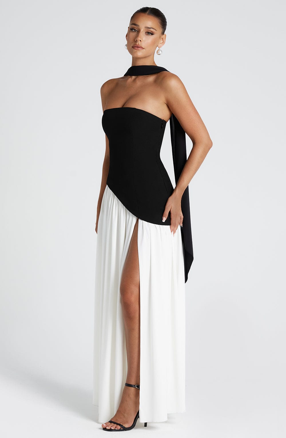 Asymmetrical Drape Maxi Dress