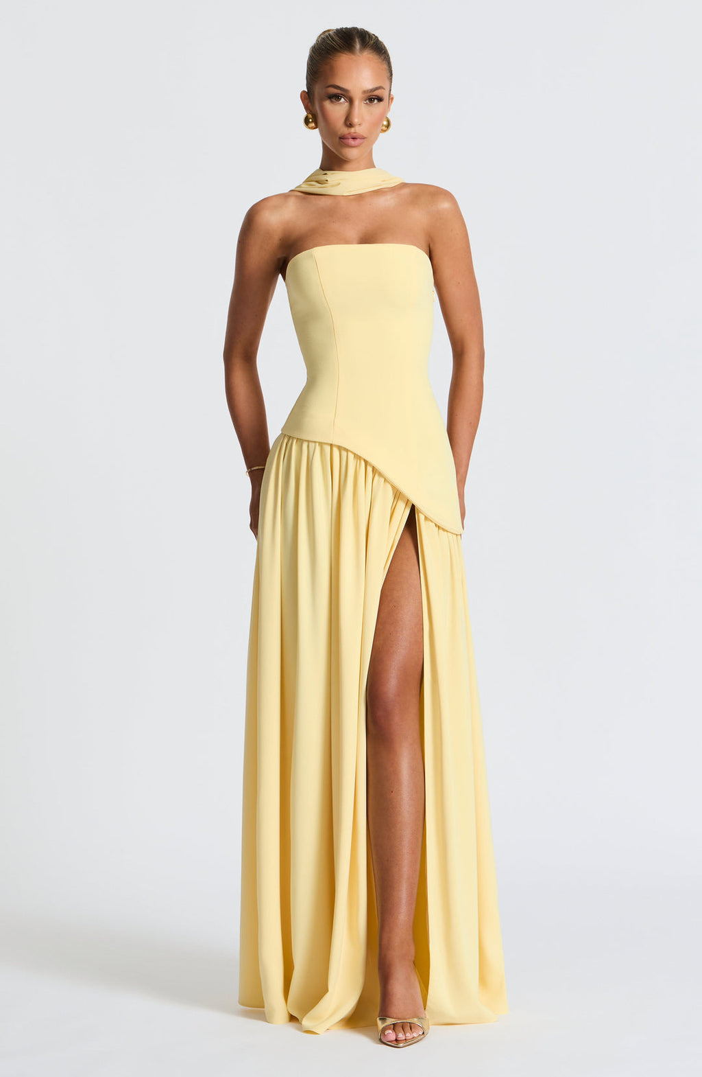 Asymmetrical Drape Maxi Dress