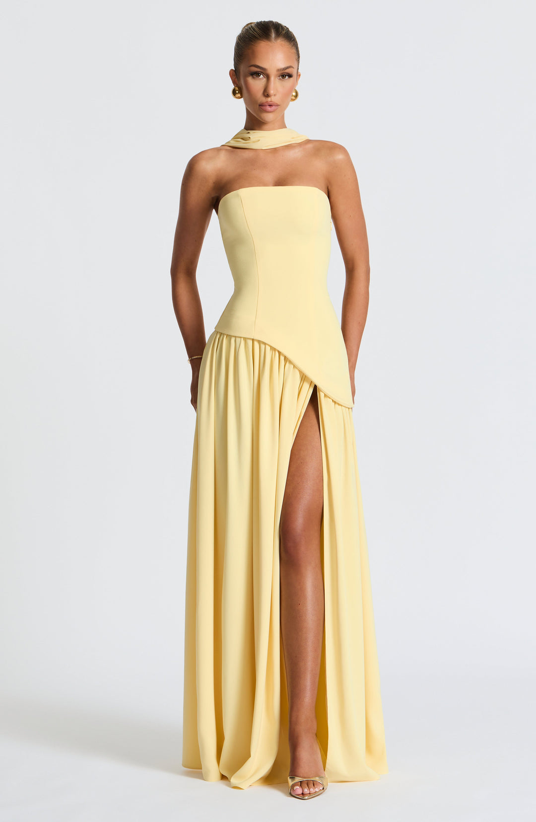Asymmetrical Drape Maxi Dress
