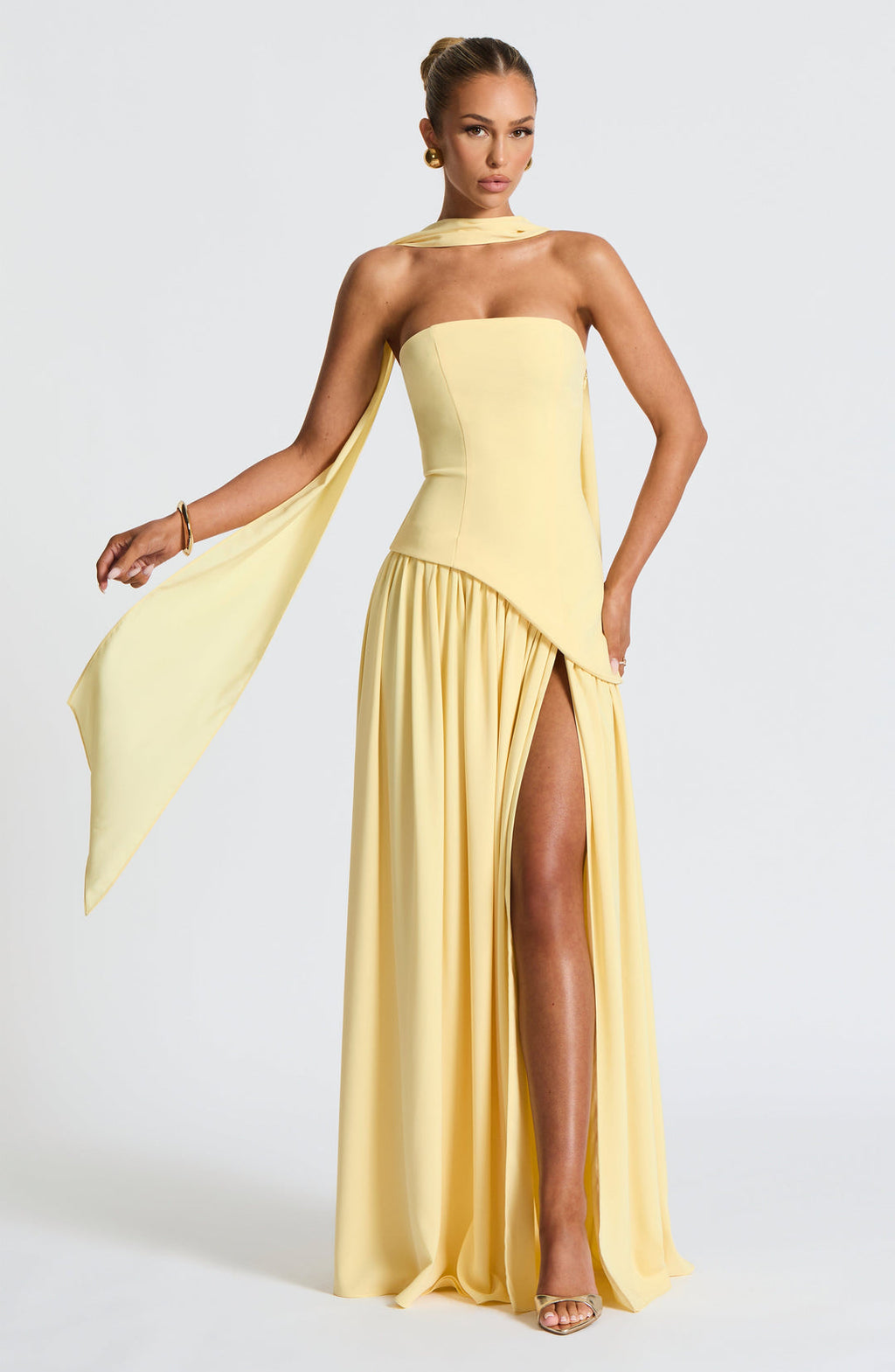 Asymmetrical Drape Maxi Dress