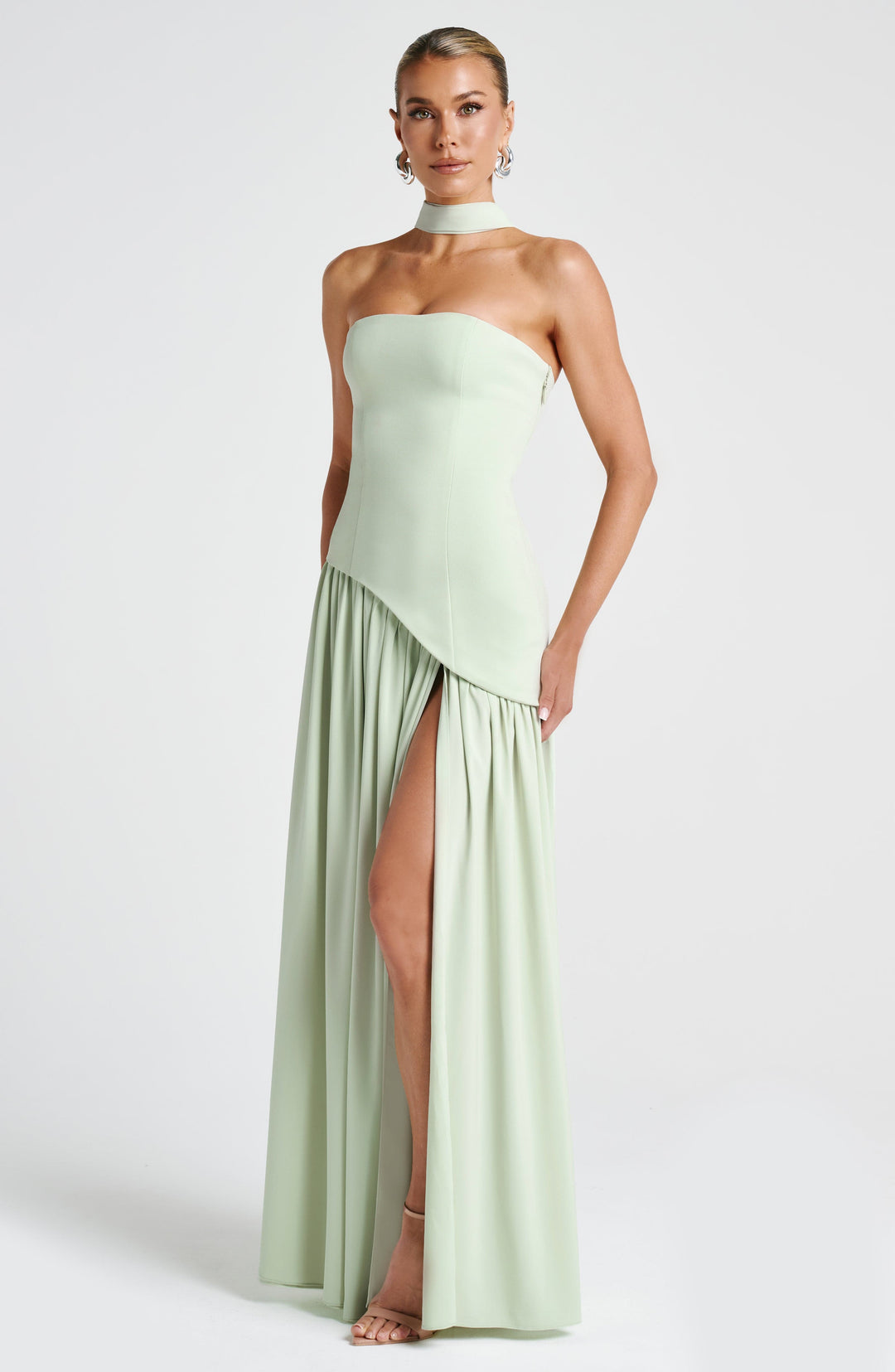 Asymmetrical Drape Maxi Dress