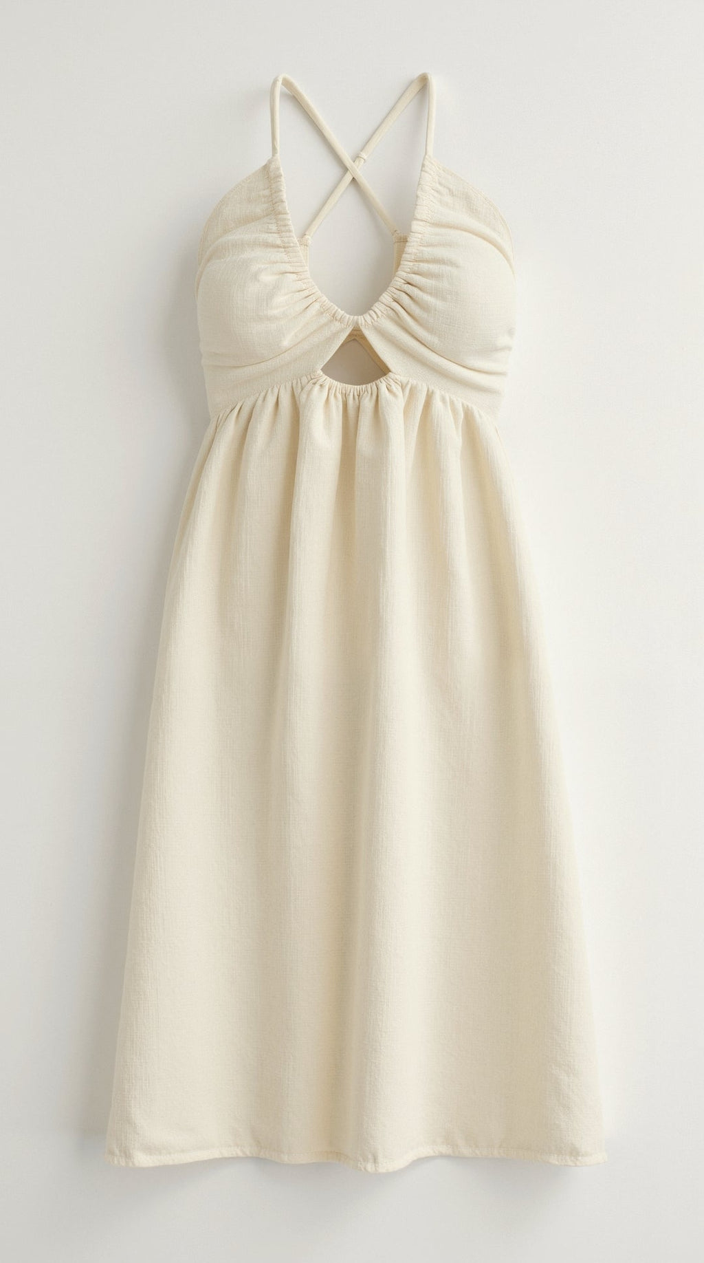 Midi Dress with Cut Out Front and Side Slit