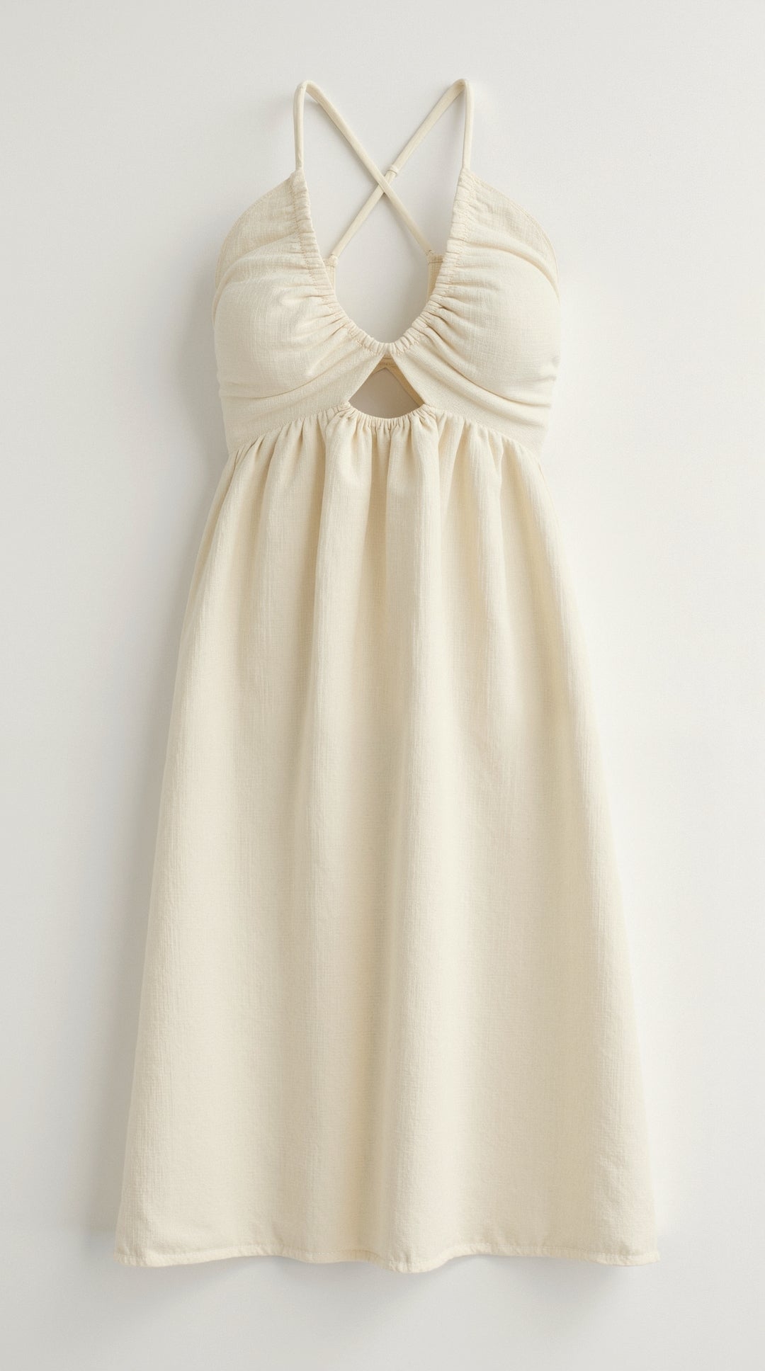 Midi Dress with Cut Out Front and Side Slit