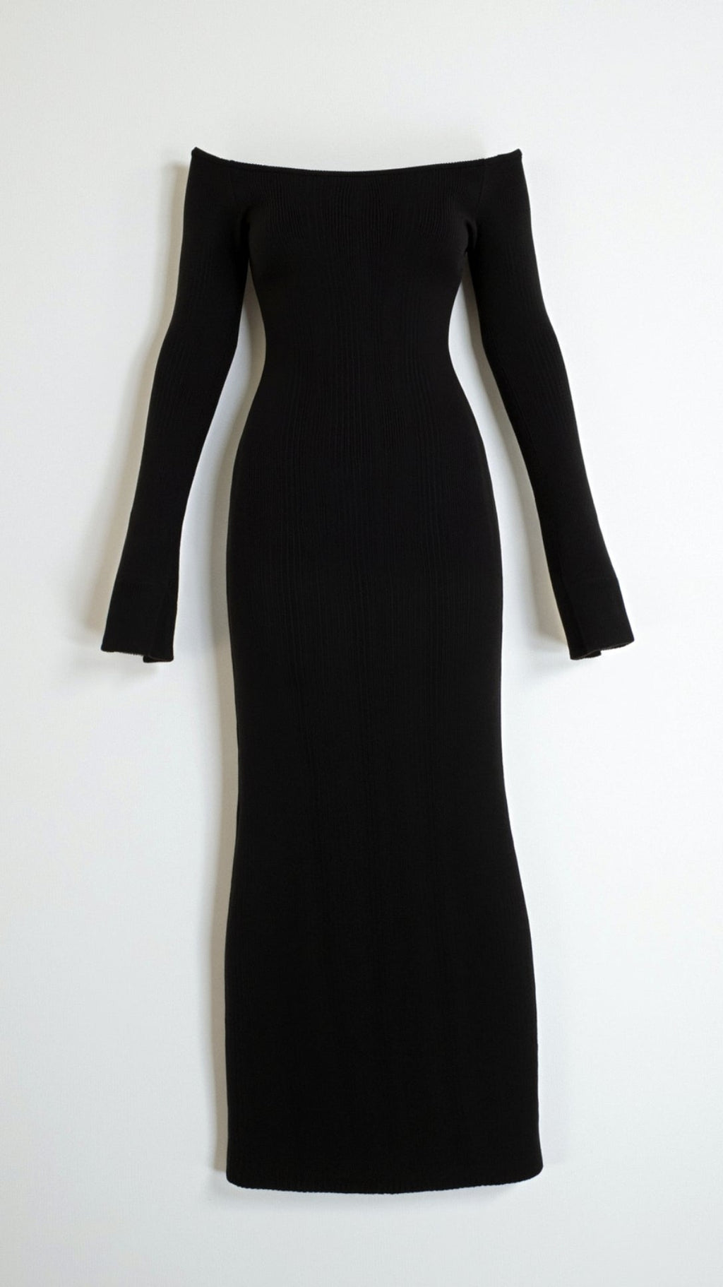 Ribbed Off-Shoulder Maxi Dress